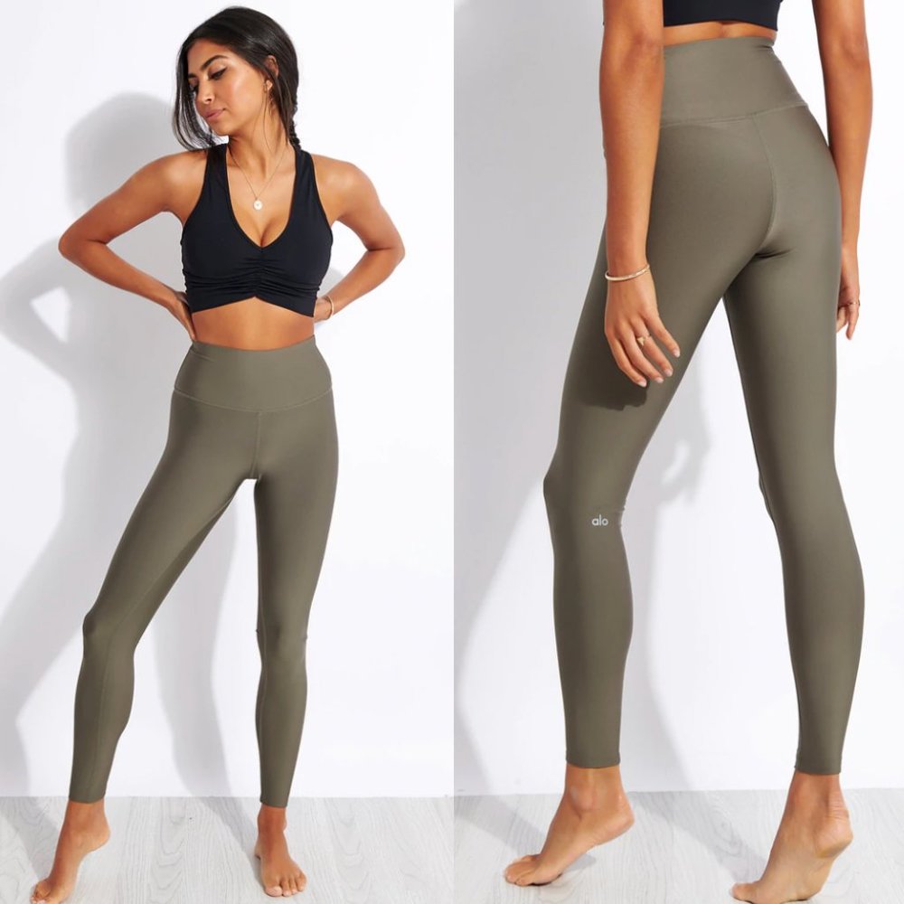 Alo Yoga High Waist Airlift Leggings Olive Branch Size XS
